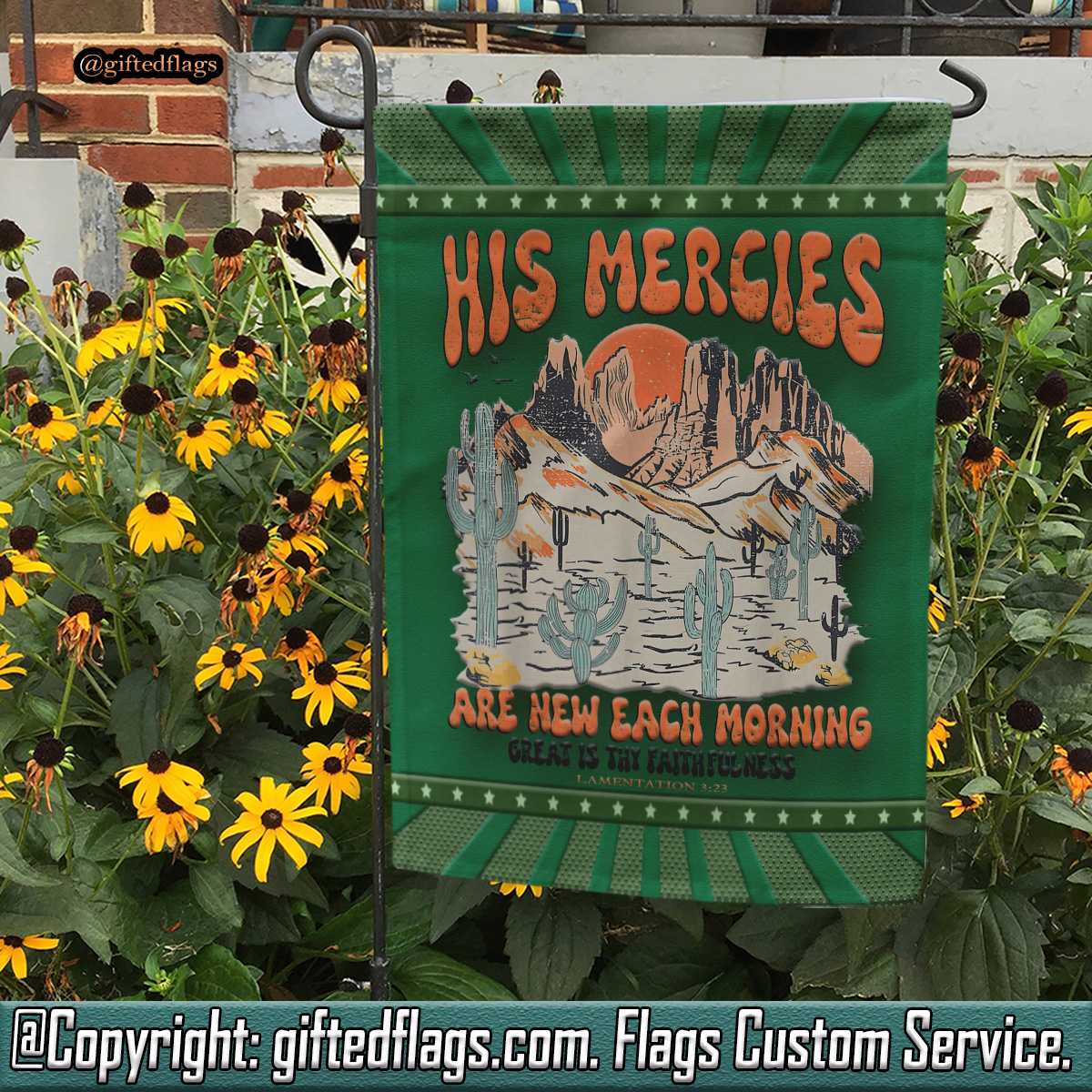 Boho Christian Jesus His Mercies Are New Every Morning Garden Flag, House Flag