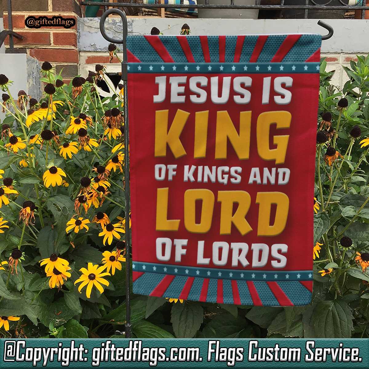 Jesus Is King Lord Bible Verse Christian Garden Flag, House Flag