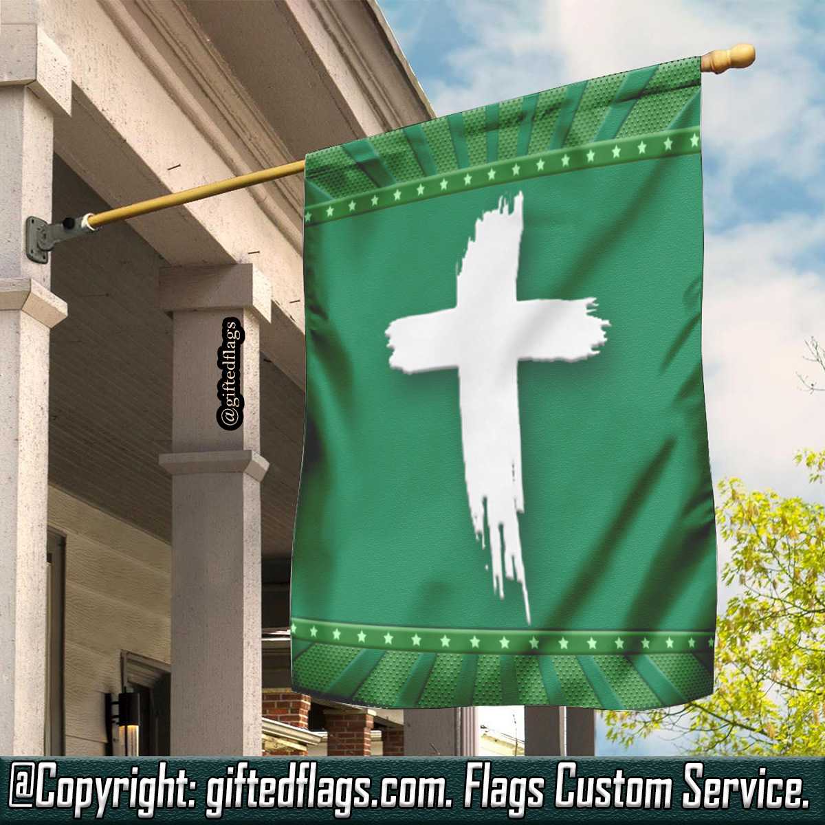 Jesus Saves John 3 16 17 Front Back Print Christian Garden Flag House 