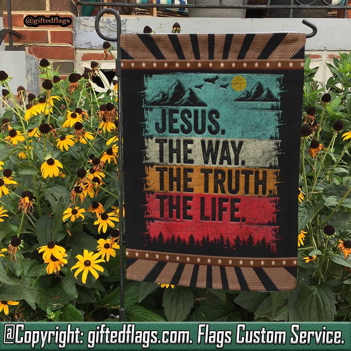 Jesus The Way Truth Life Christian Worship Garden Flag, House Flag