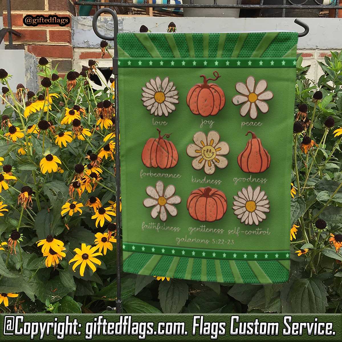 Thanksgiving Fall Jesus Retro Pumpkin Halloween Garden Flag, House Flag