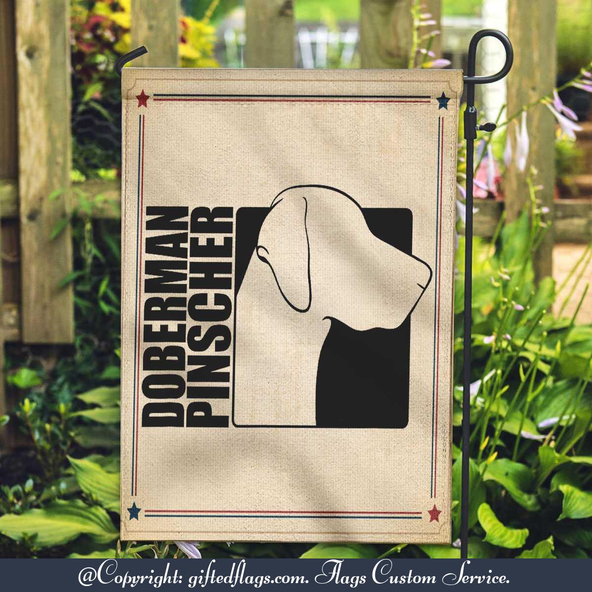 Proud Doberman Pinscher Profile Dog Mom Dog Funny Dog Garden Flag, House Flag