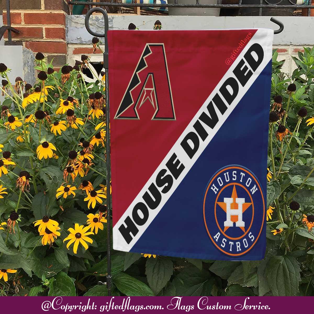 Arizona Diamondbacks vs. Houston Astros House Divided Flag, Diamondbacks House Divided Flag