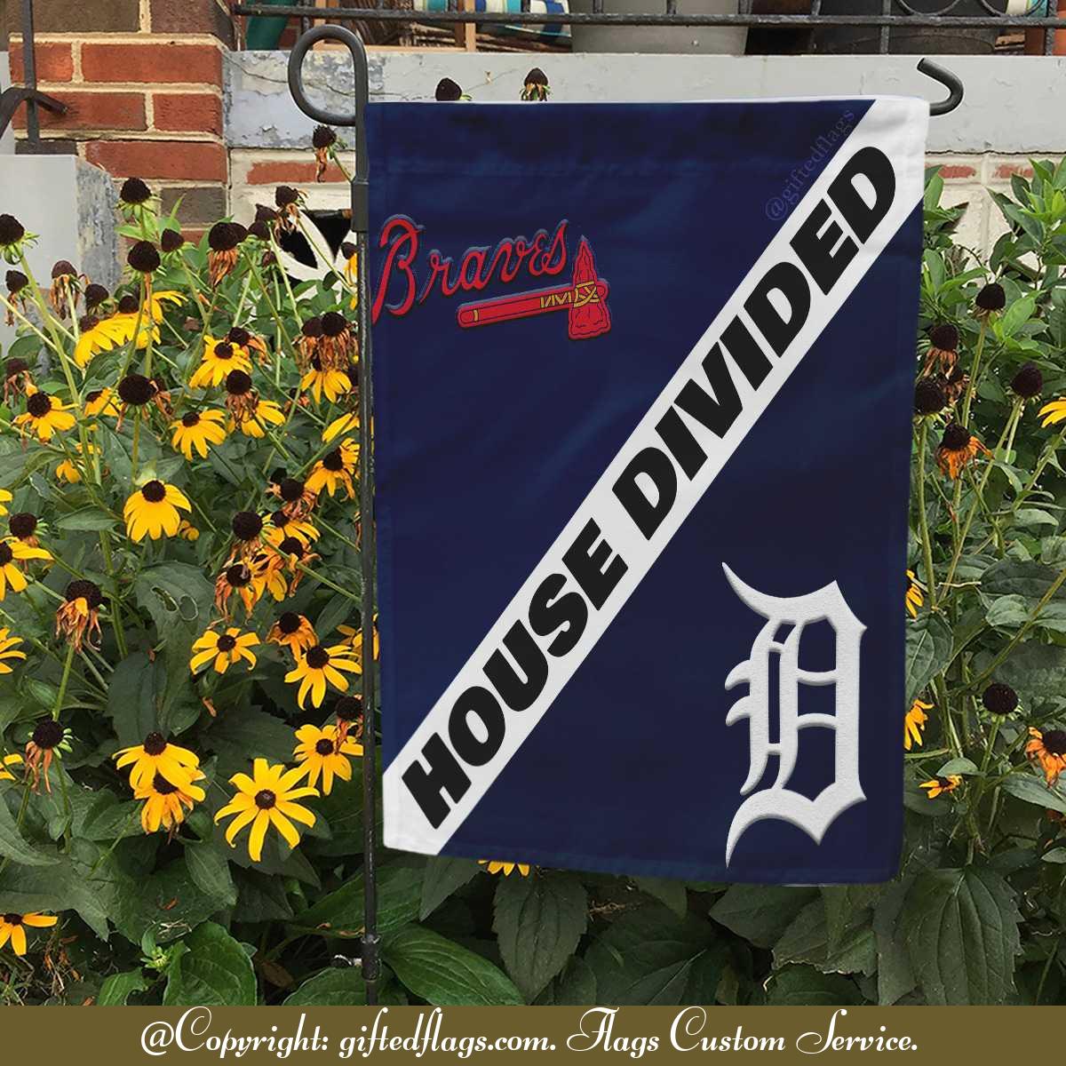 Atlanta Braves vs. Detroit Tigers House Divided Flag, Braves House Divided Flag