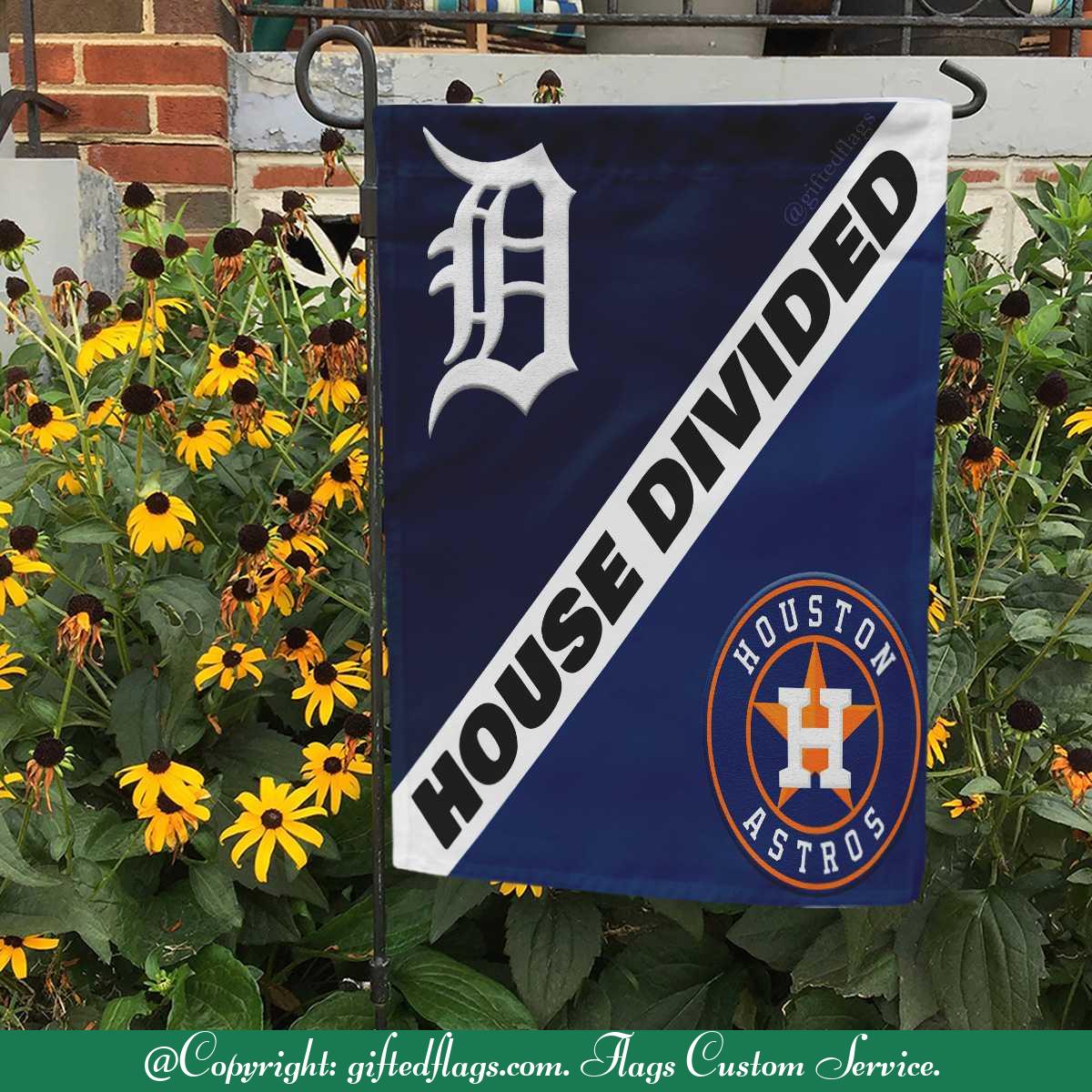 Detroit Tigers vs. Houston Astros House Divided Flag, Tigers House Divided Flag