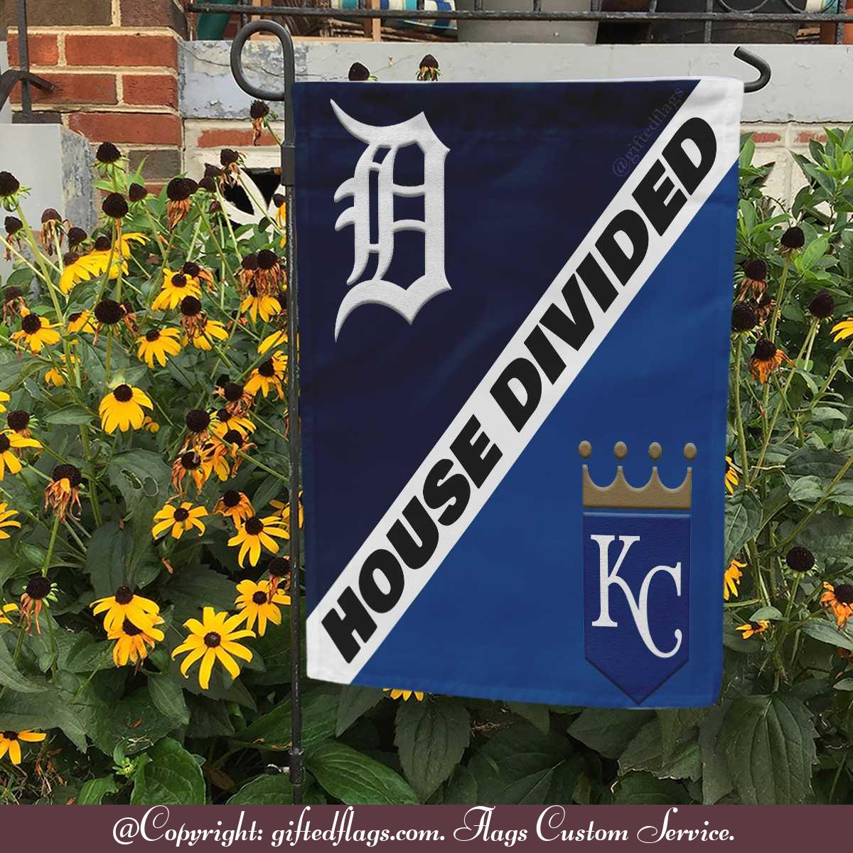 Detroit Tigers vs. Kansas City Royals House Divided Flag, Tigers House Divided Flag