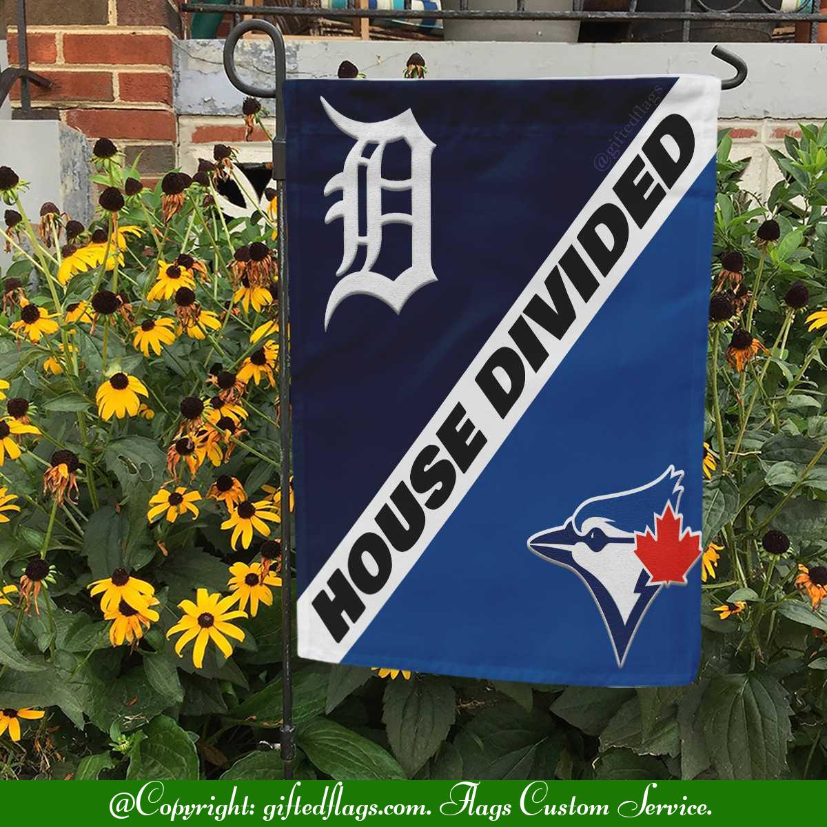 Detroit Tigers vs. Toronto Blue Jays House Divided Flag, Tigers House Divided Flag