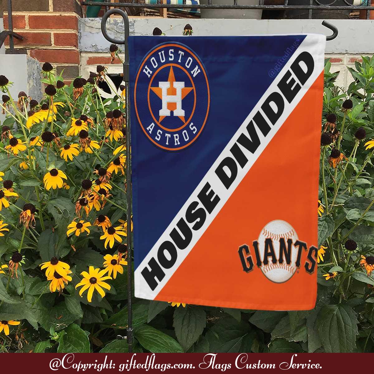 Houston Astros vs. San Francisco Giants House Divided Flag, Astros House Divided Flag