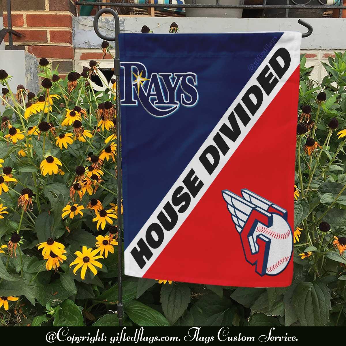 Tampa Bay Rays vs. Cleveland Guardians House Divided Flag, Rays House Divided Flag