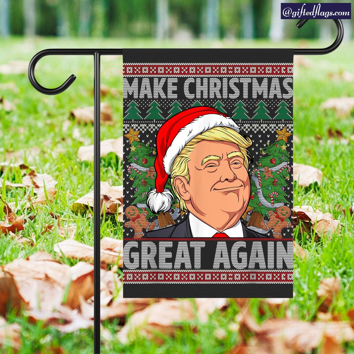 Trump Make Christmas Again Ugly Christmas Garden Flag, House Flag