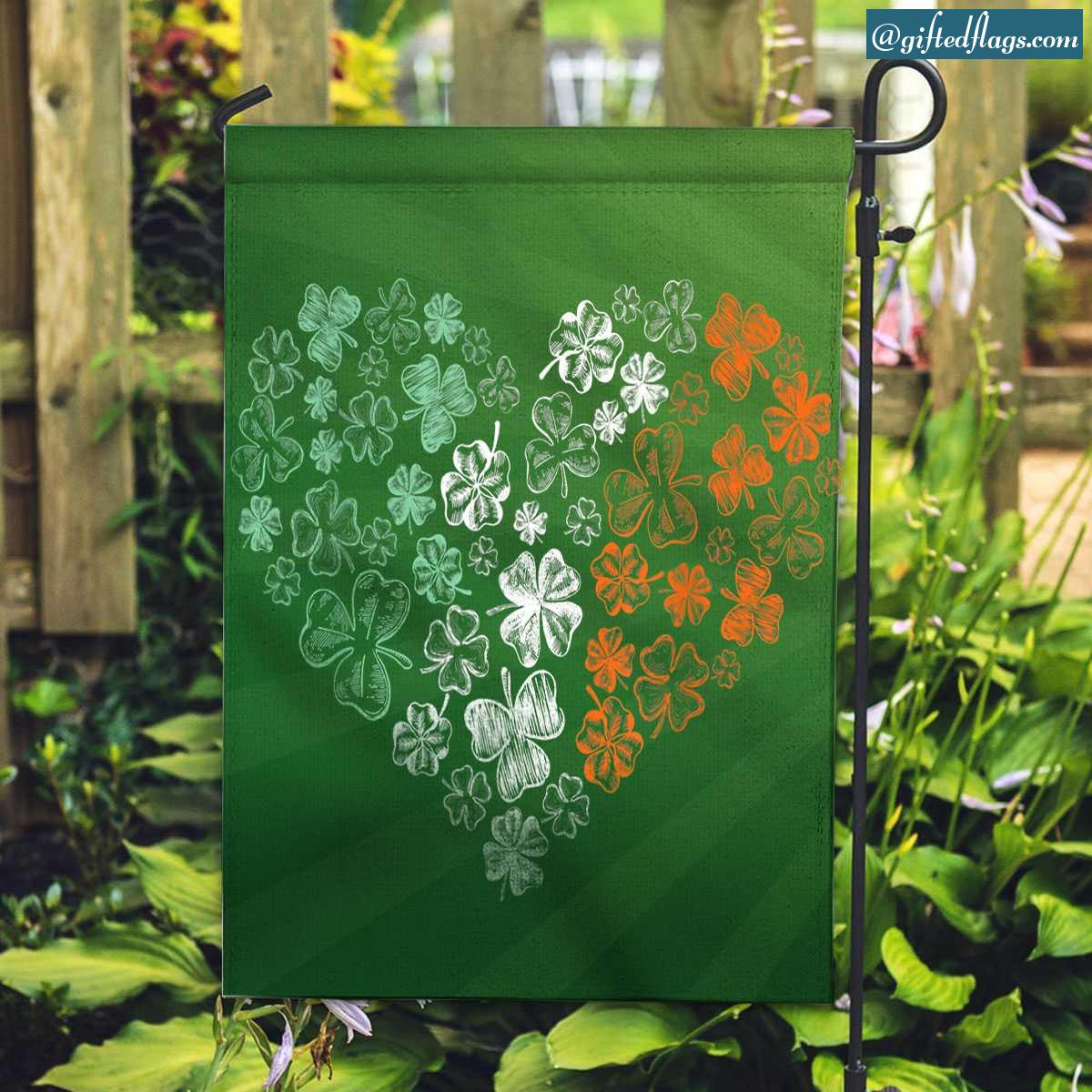 Irish Lucky Shamrock Green Clover St Patrick's Day Patricks Garden Flag, House Flag