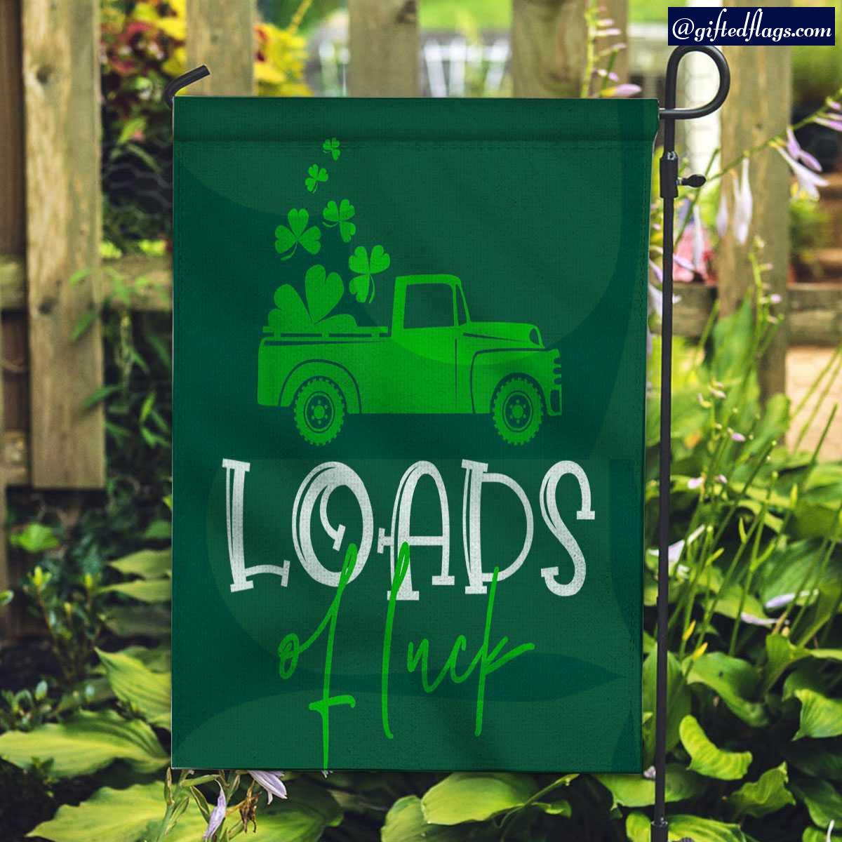 St Patrick Day Irish Lucky Funny Cloverleaf Loads Of Luck Garden Flag, House Flag