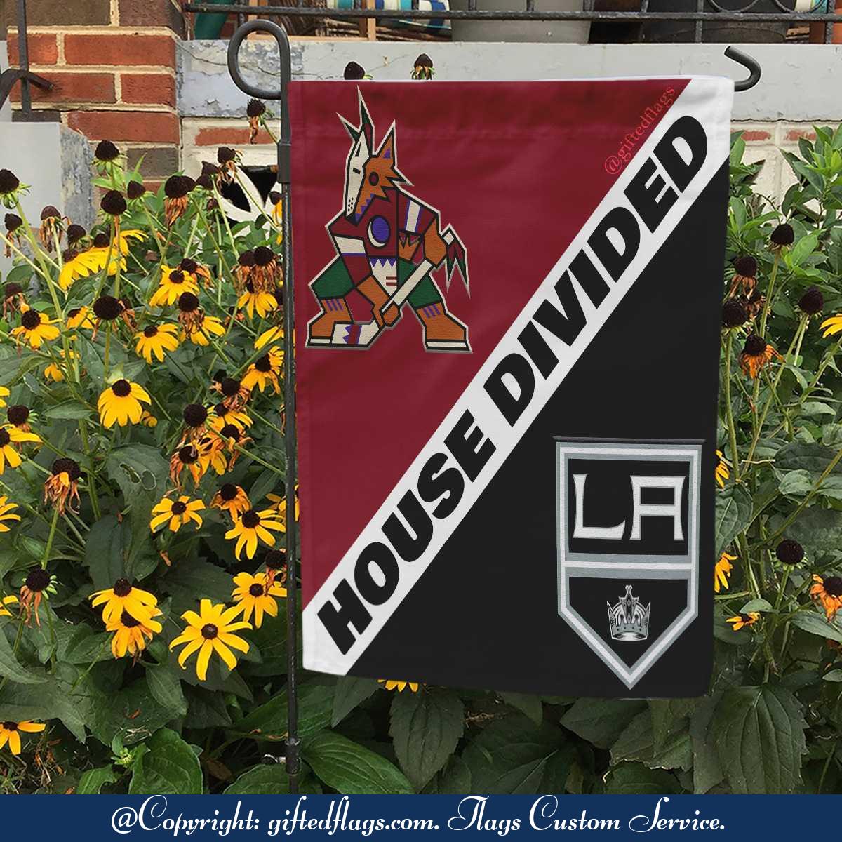 Arizona Coyotes vs. Los Angeles Kings House Divided Flag, Coyotes House Divided Flag