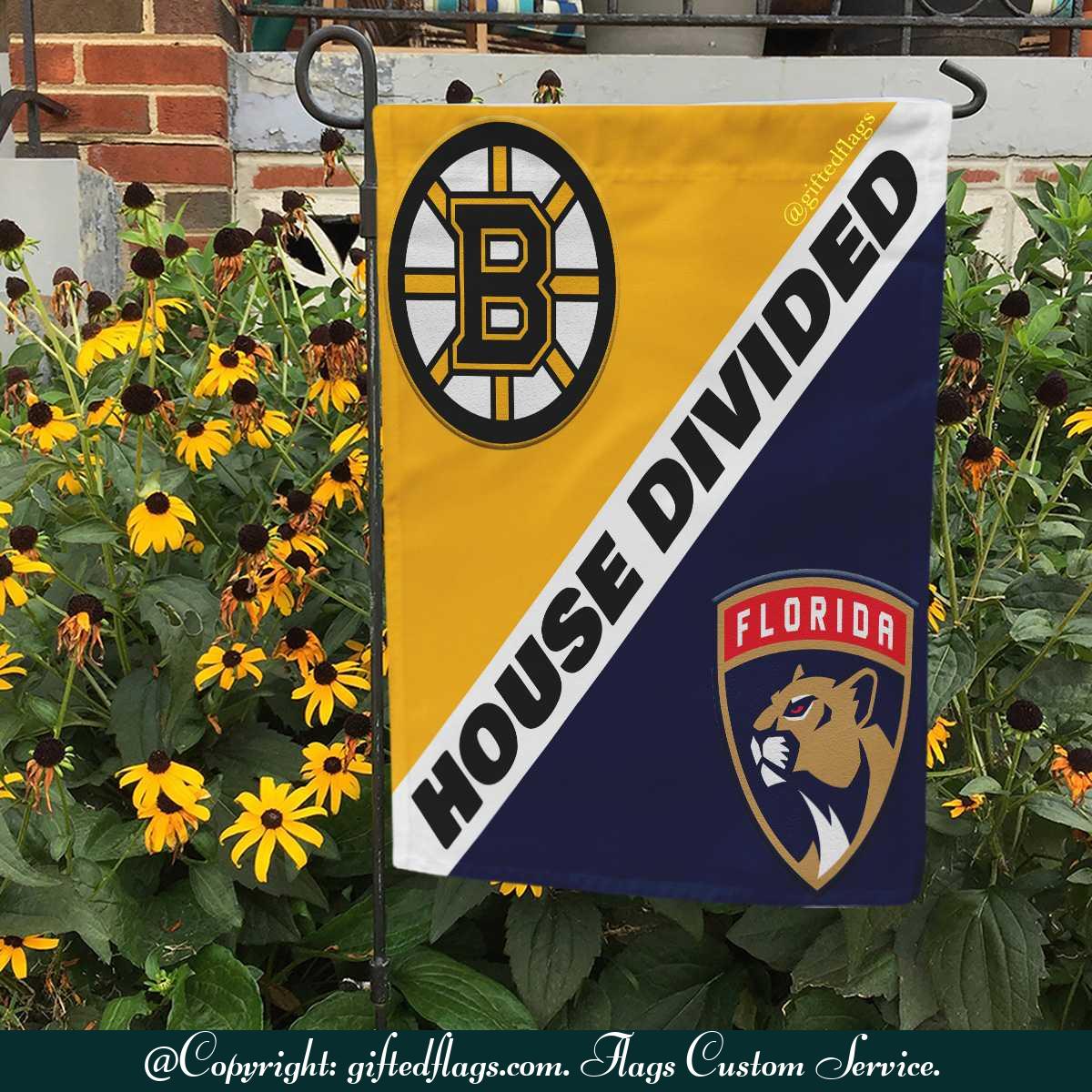 Boston Bruins vs. Florida Panthers House Divided Flag, Bruins House Divided Flag