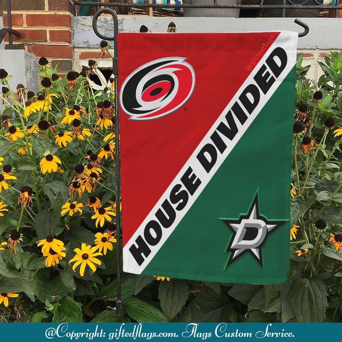 Carolina Hurricanes vs. Dallas Stars House Divided Flag, Hurricanes House Divided Flag