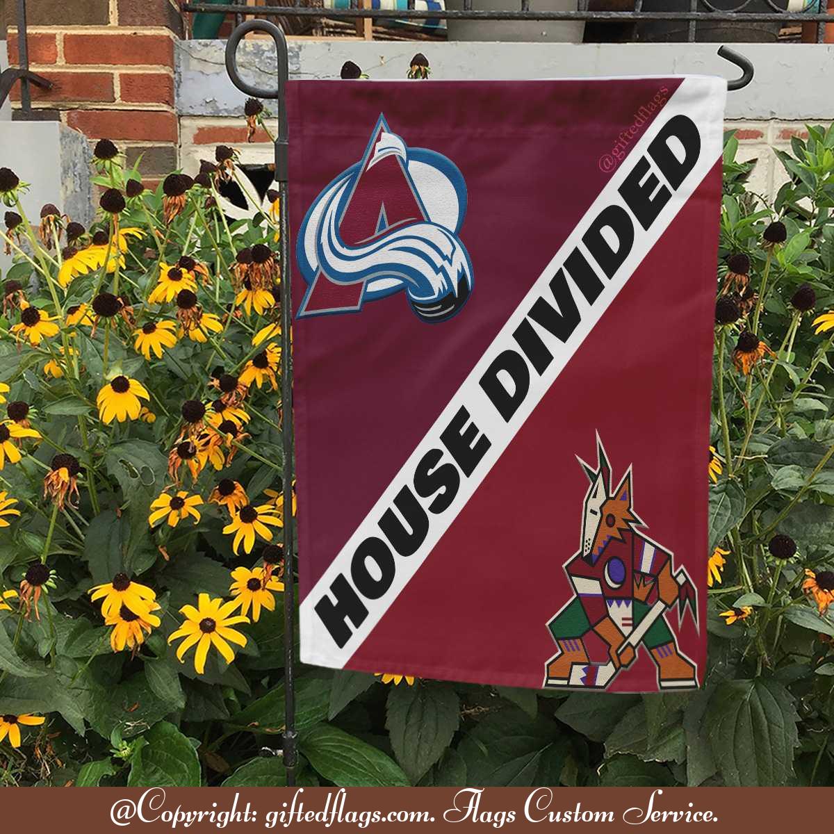 Colorado Avalanche vs. Arizona Coyotes House Divided Flag, Avalanche House Divided Flag