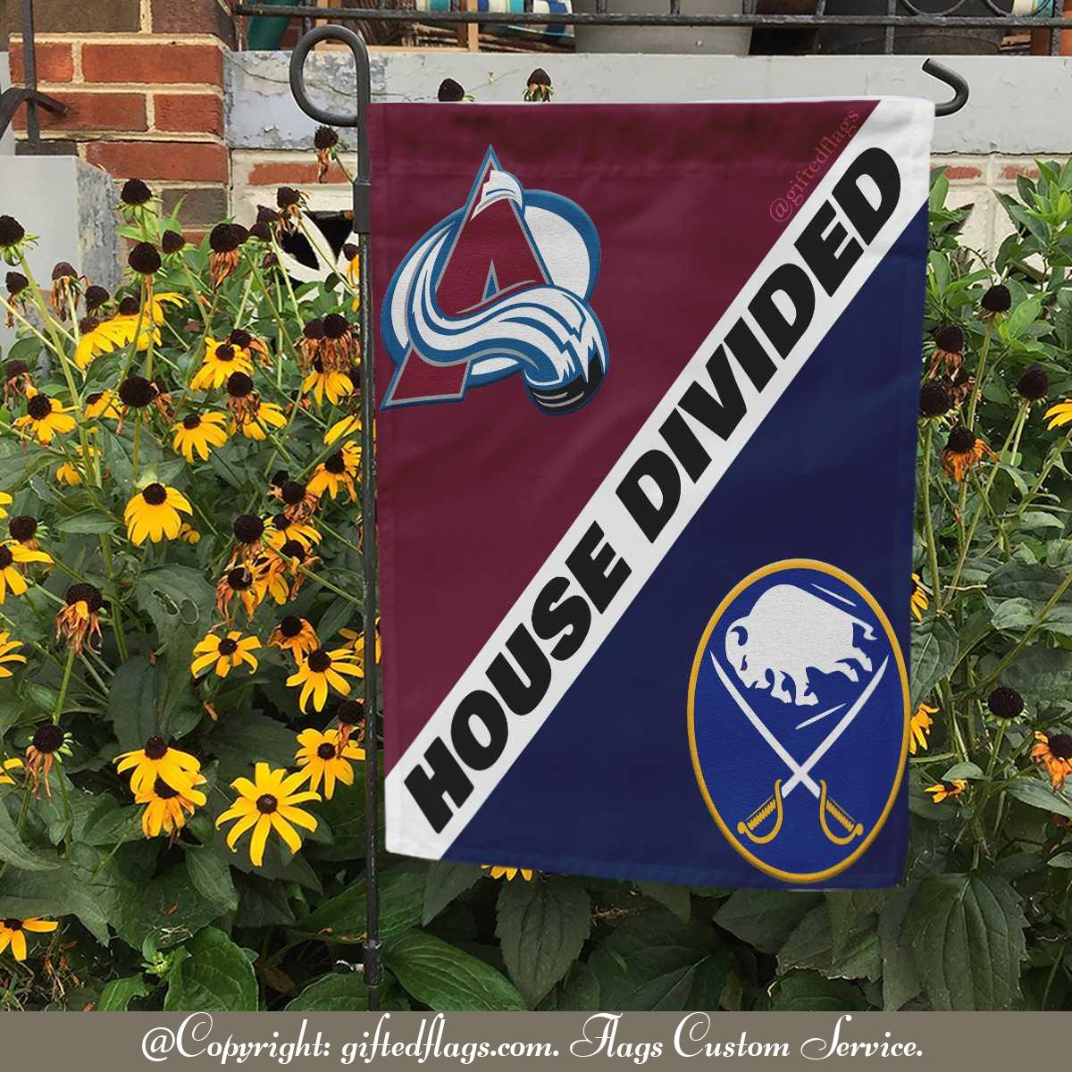 Colorado Avalanche vs. Buffalo Sabres House Divided Flag, Avalanche House Divided Flag