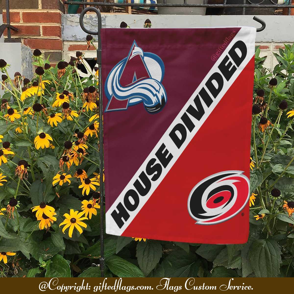 Colorado Avalanche vs. Carolina Hurricanes House Divided Flag, Avalanche House Divided Flag