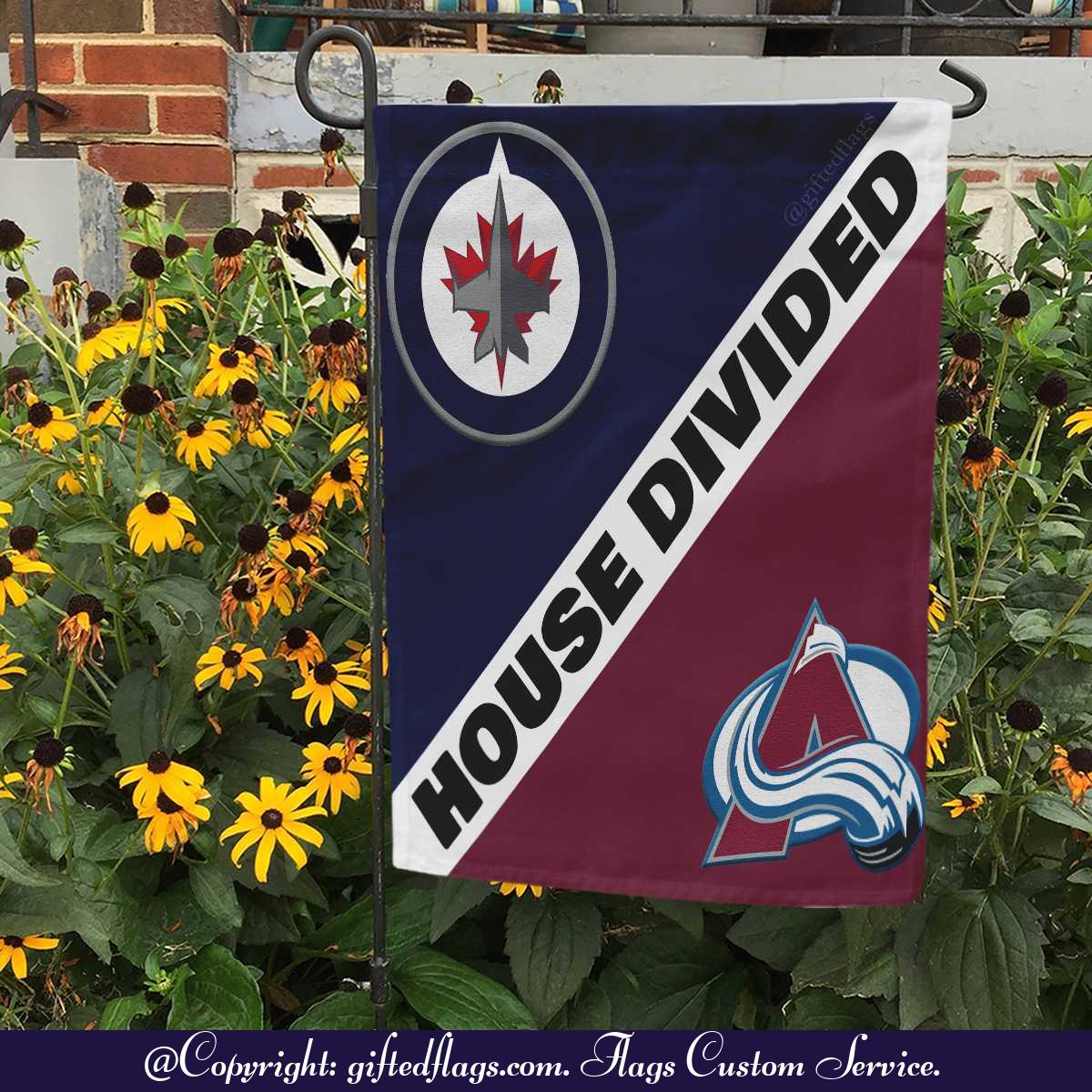 Winnipeg Jets vs. Colorado Avalanche House Divided Flag, Jets House Divided Flag