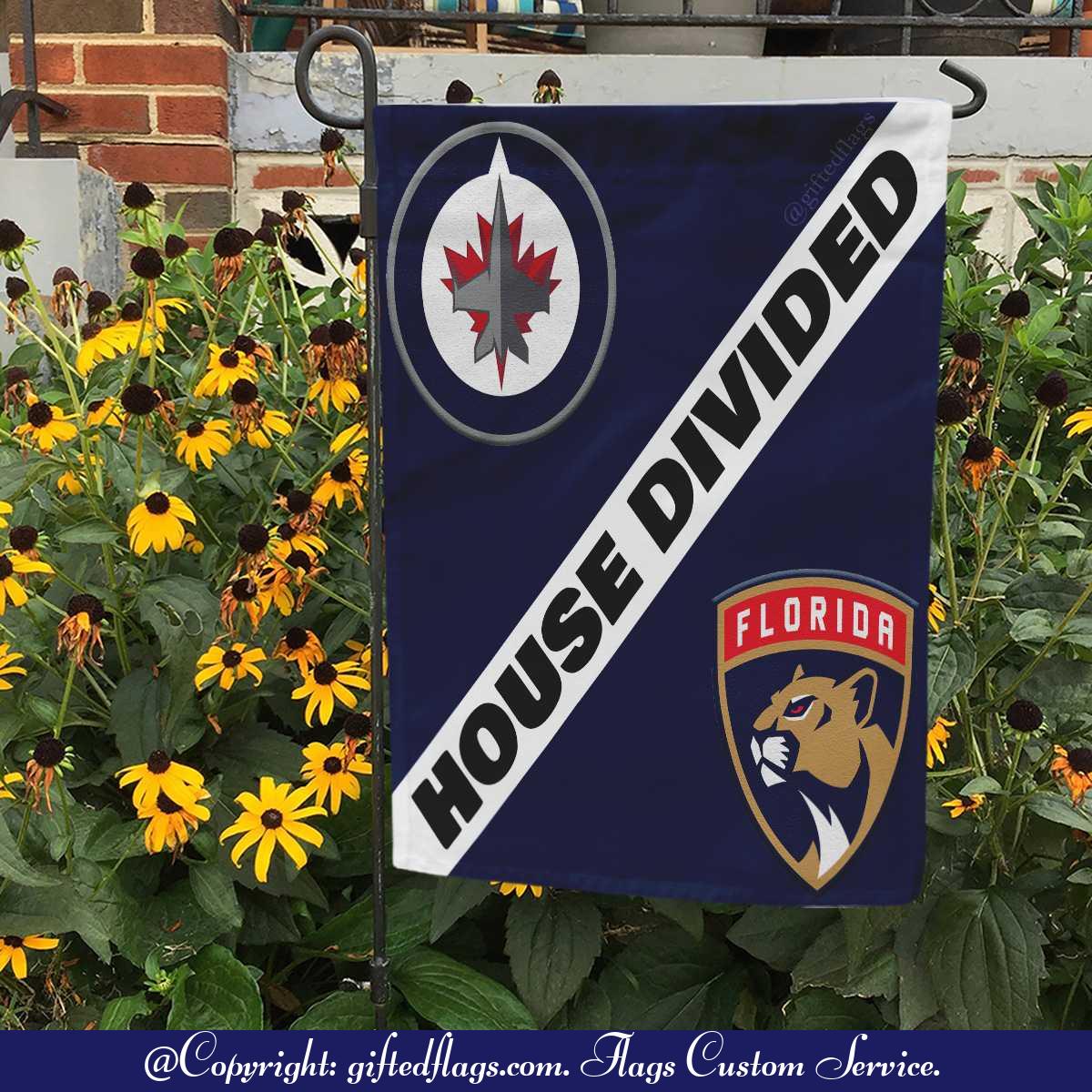 Winnipeg Jets vs. Florida Panthers House Divided Flag, Jets House Divided Flag