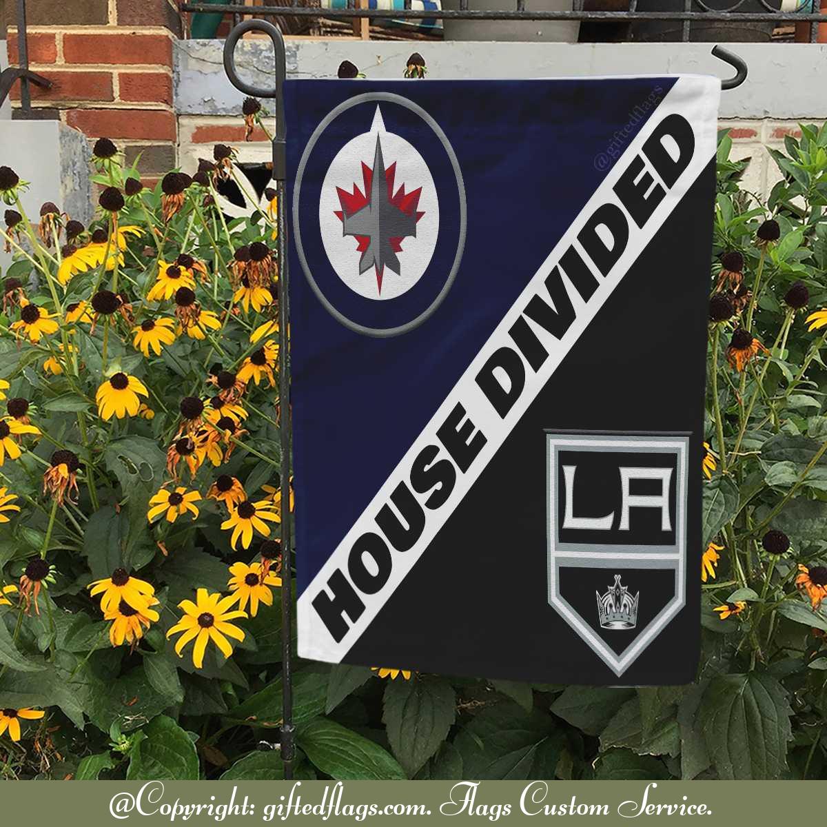 Winnipeg Jets vs. Los Angeles Kings House Divided Flag, Jets House Divided Flag