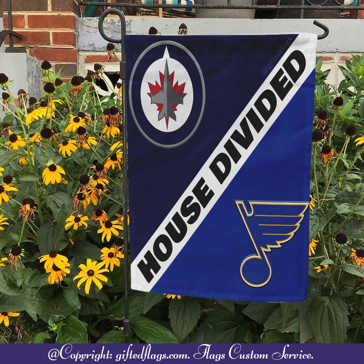 Winnipeg Jets vs. St. Louis Blues House Divided Flag, Jets House Divided Flag
