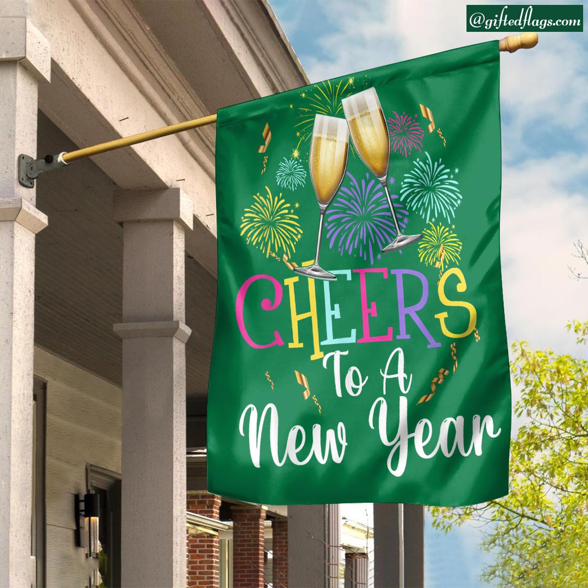 Wine Cheers To A New Year Happy New Year 2024 New Years Eve Garden Flag ...