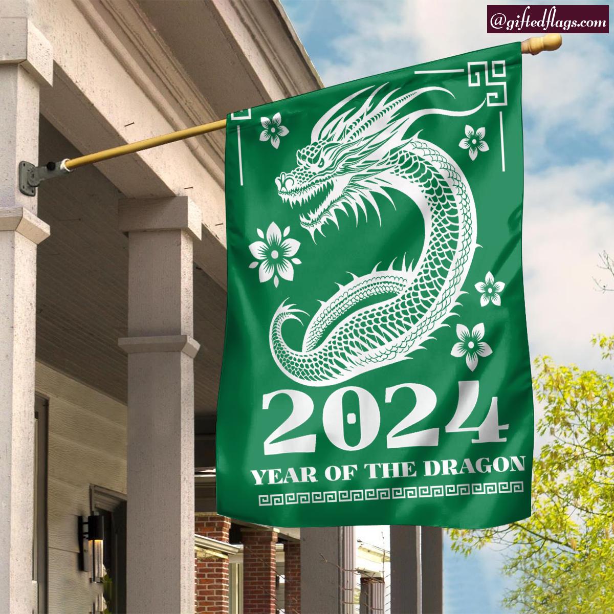 Year Of The Dragon 2024 Chinese Lunar New Year Garden Flag, House Flag