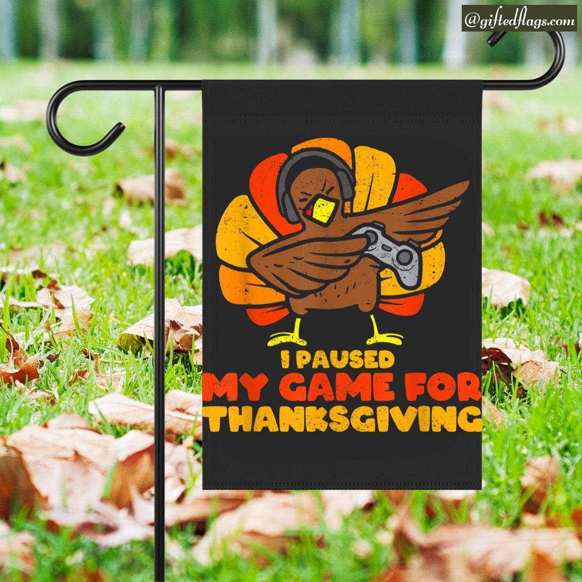 Happy Thanksgiving Gamer Turkey Video Game Lovers Garden Flag, House Flag