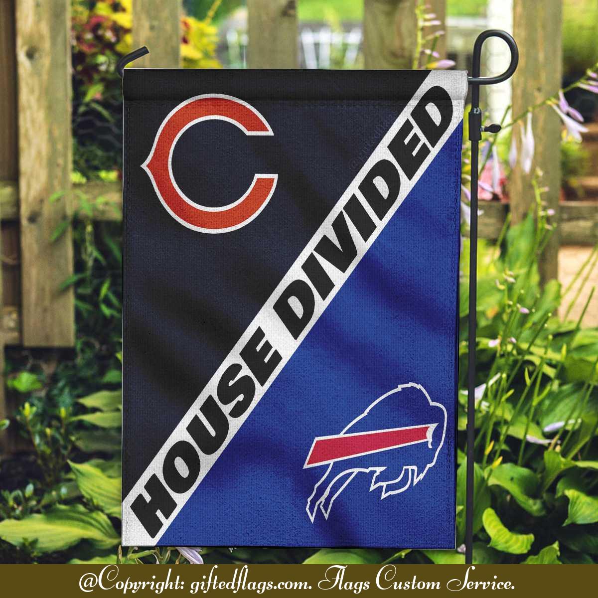 Chicago Bears vs. Kansas City Chiefs House Divided Flag, Bears House