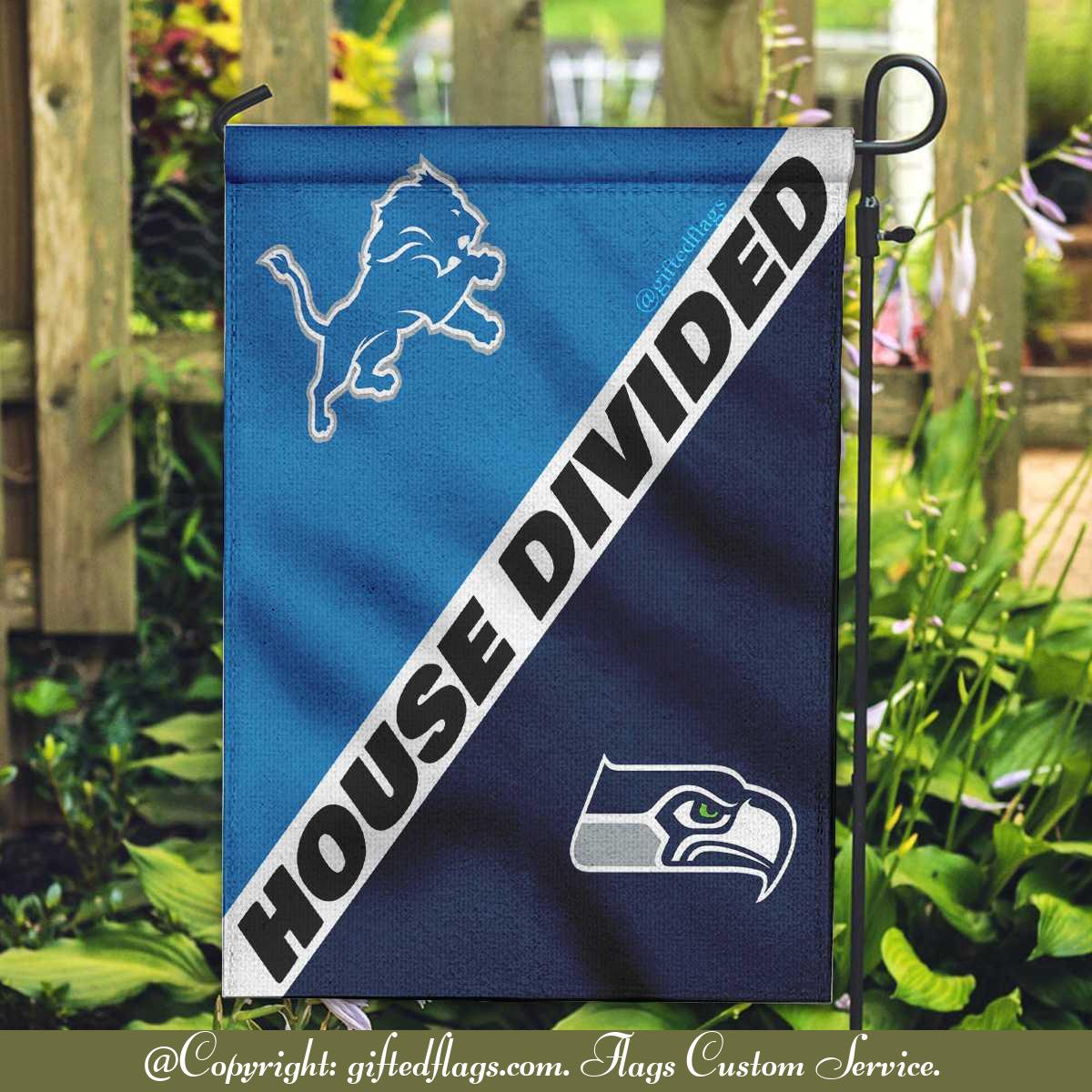 Detroit Lions vs. Seattle Seahawks House Divided Flag, Lions House Divided Flag