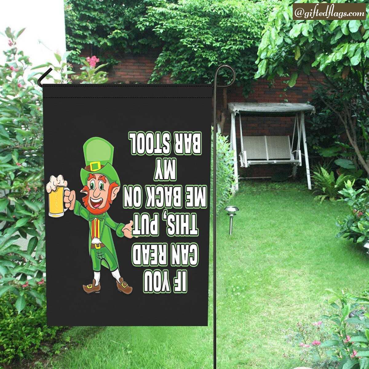 Beer Funny Drunk Leprachaun Shamrock Saint Patrick Day Garden Flag, House Flag