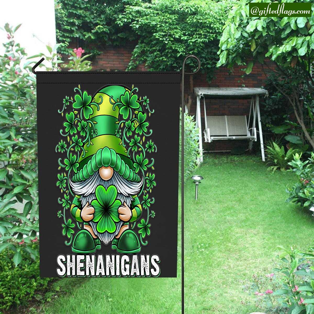 Saint Patrick St Patrick Gnome Shenanigans Garden Flag, House Flag