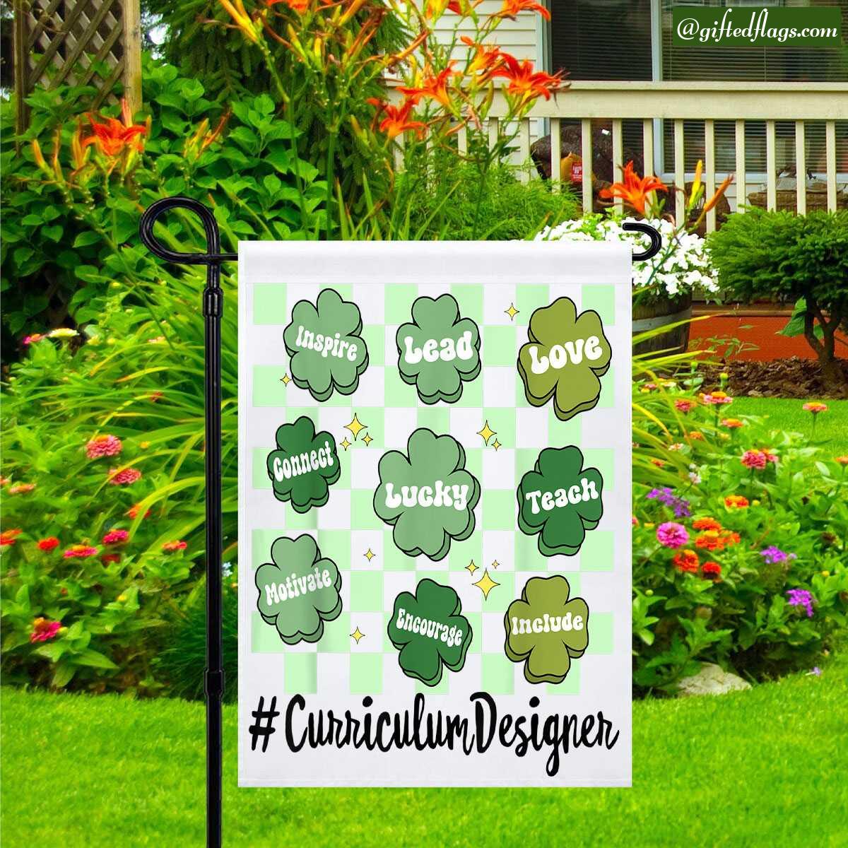 One Lucky Curriculum Designer St Patrick Day Garden Flag, House Flag