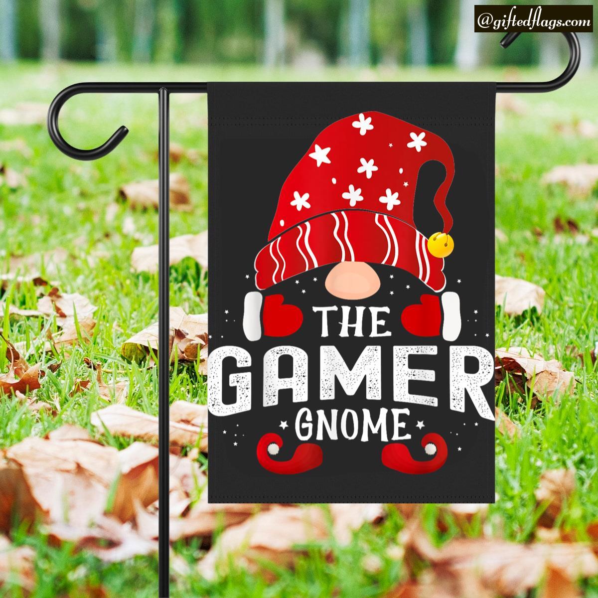 Gamer Gnome Matching Christmas Pjs Family Garden Flag, House Flag