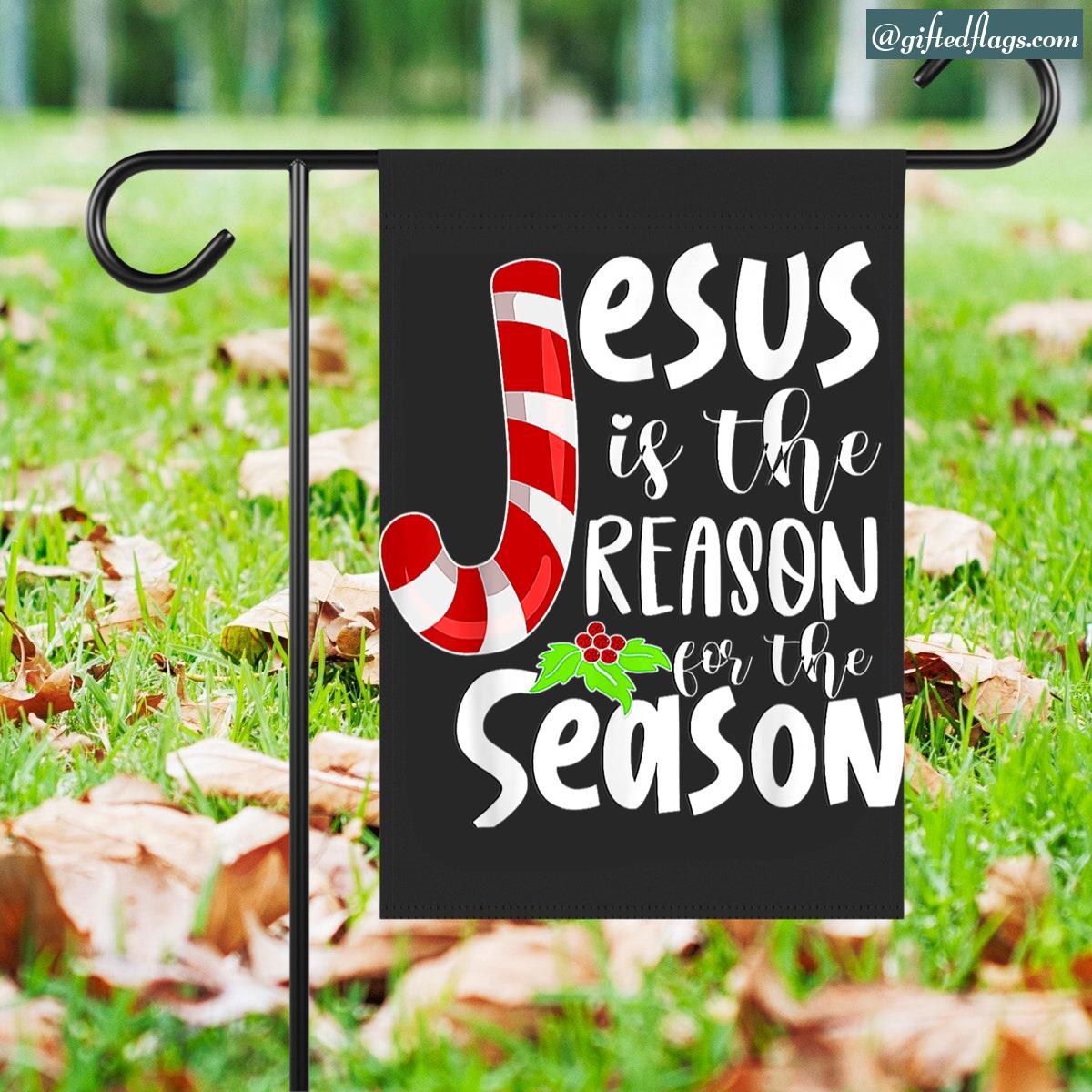 Jesus Is The Reason The Season Christian Santa Christmas Garden Flag, House Flag