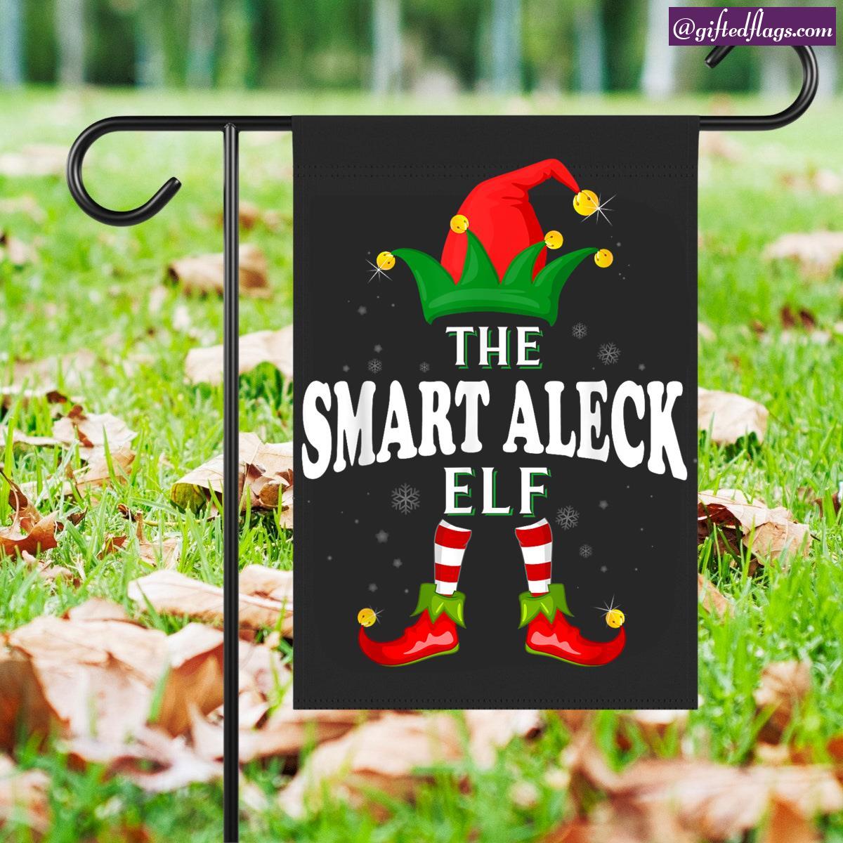 Xmas Smart Aleck Elf Family Matching Christmas Pajama Garden Flag, House Flag