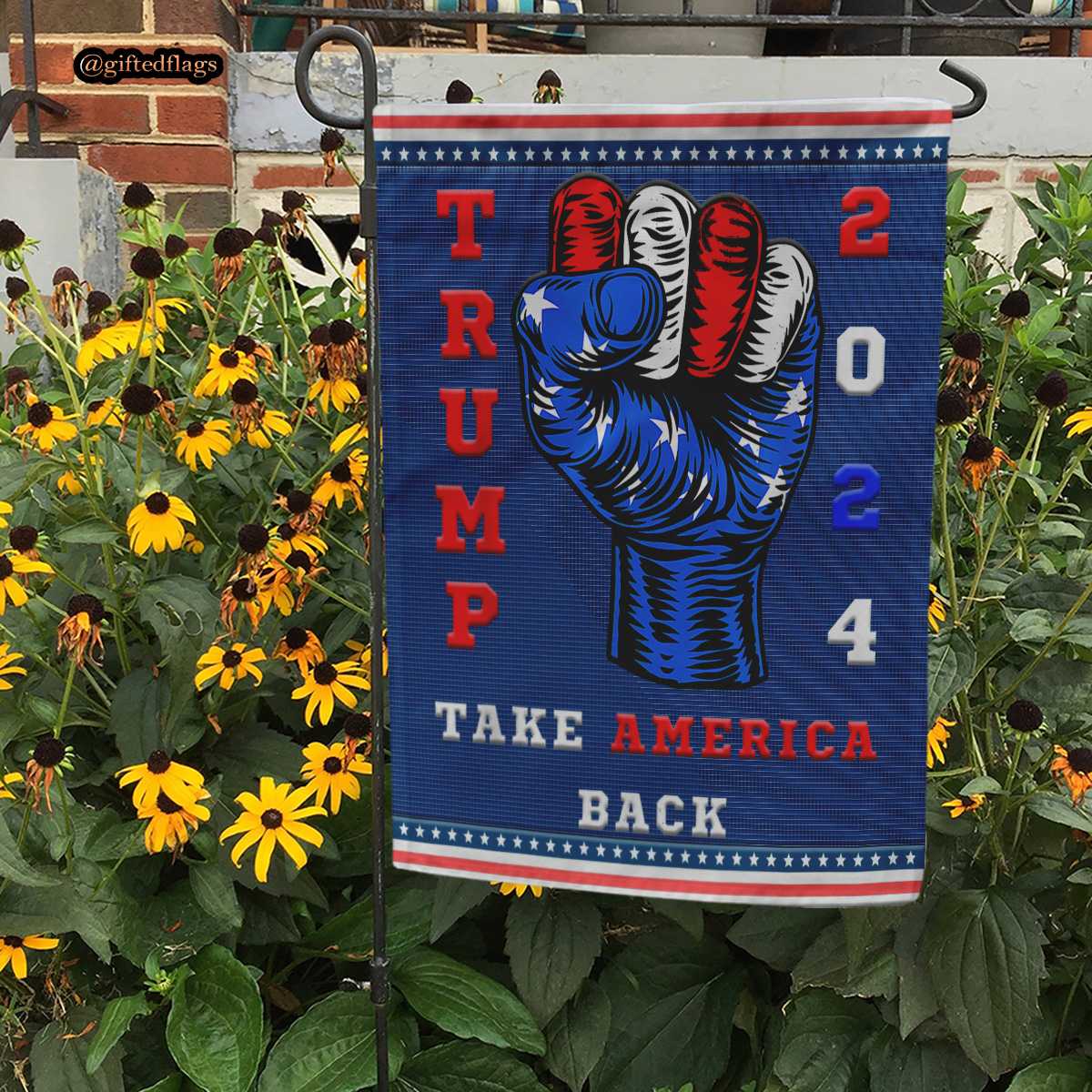 Take America Back 2024 Funny Vote Trump Republicans Vote Garden Flag