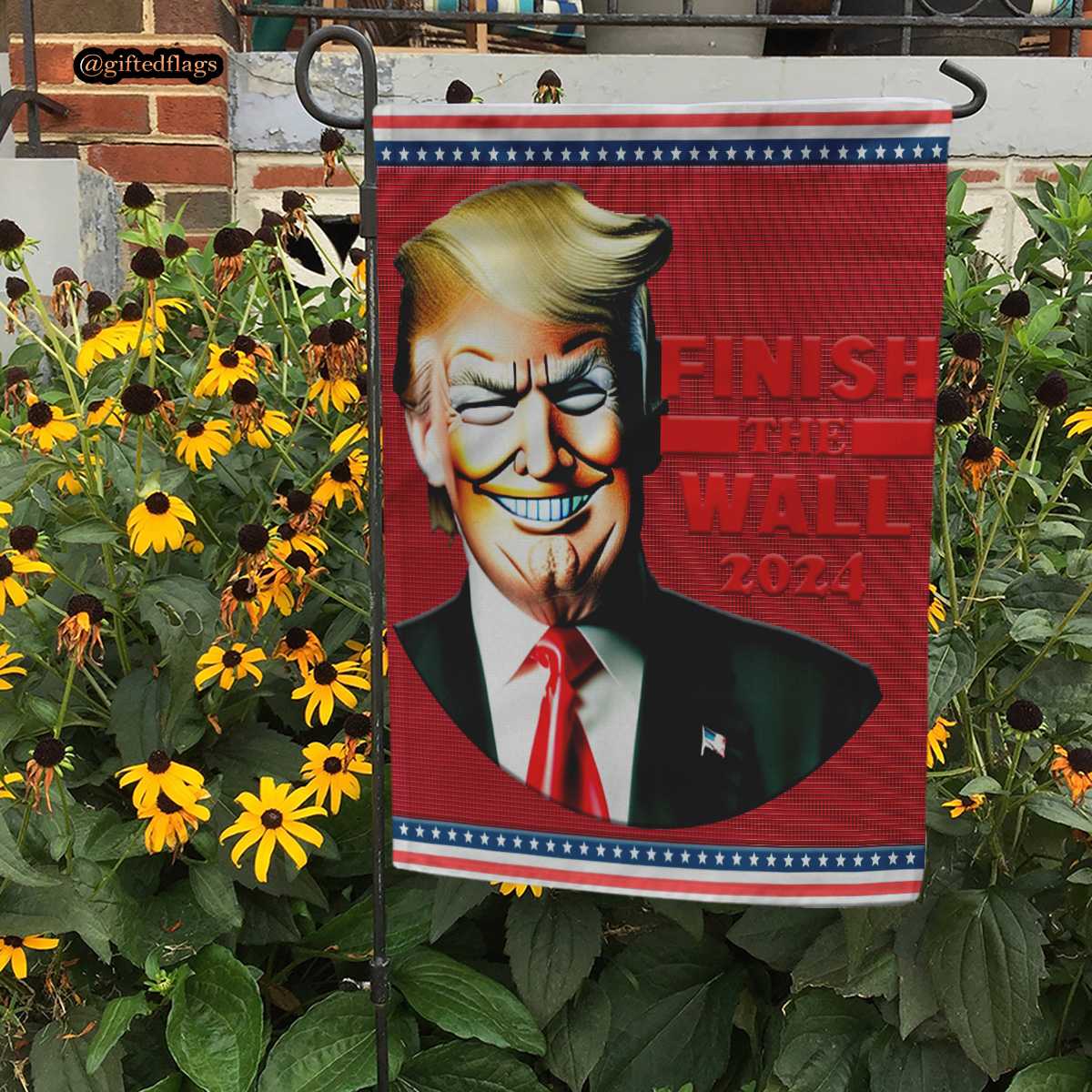 Trump Patriot Finish The Wall 2024 Garden Flag House Flag Home Decor 