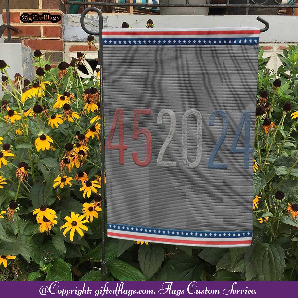 452024 Trump President 2024 Re Elect 2nd Term Garden Flag, House Flag