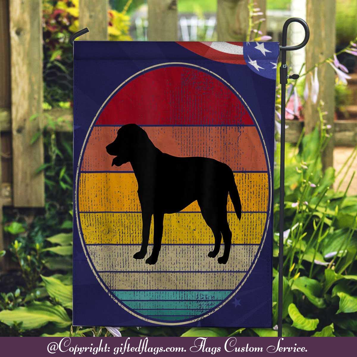 Labrador Retriever Dog Red Blue Garden Flag, House Flag