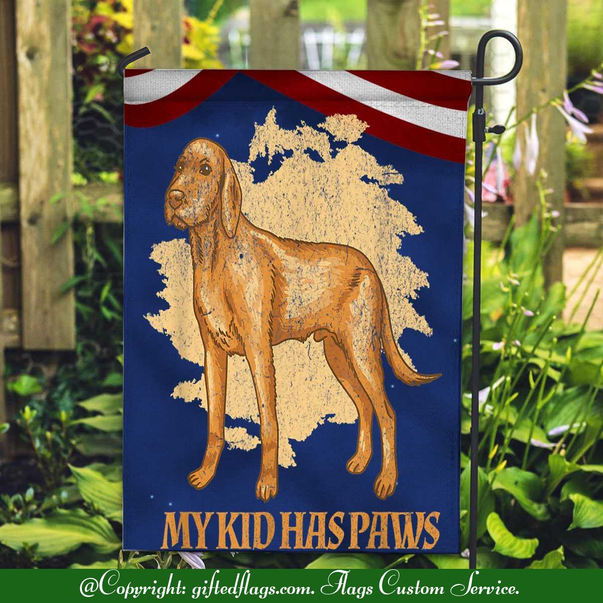 My Has Paws Golden Retriever Dog Mom Dad Owner Garden Flag, House Flag