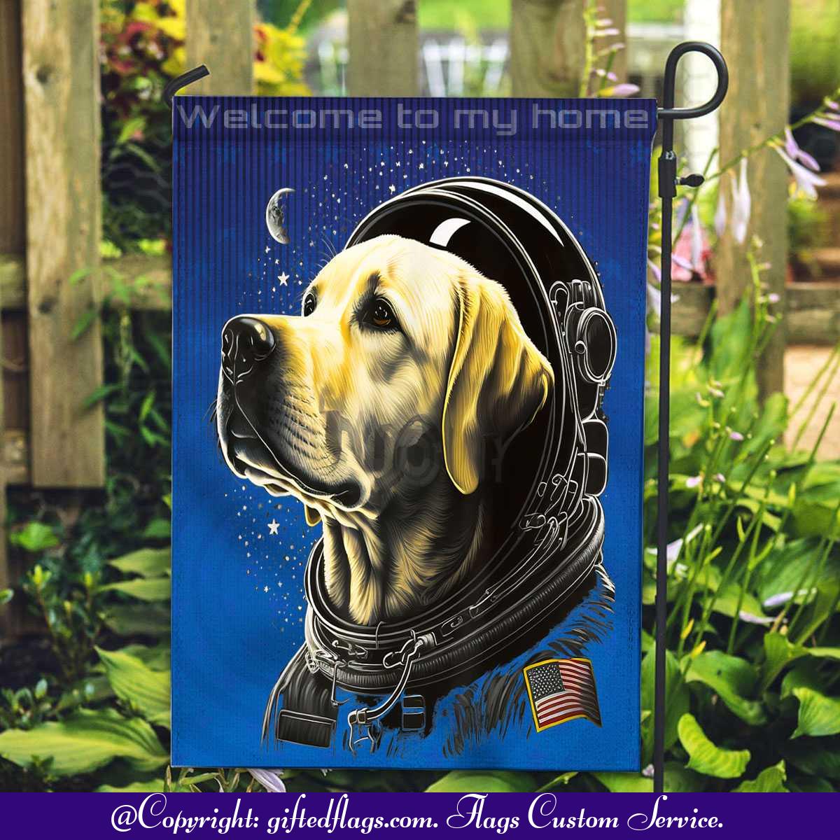 outer-space-yellow-galaxy-astronaut-labrador-retriever-garden-flag