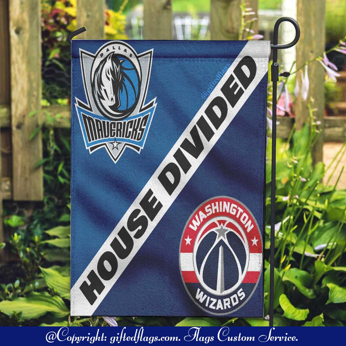 Dallas Mavericks vs. Washington Wizards House Divided Flag, Mavericks House Divided Flag