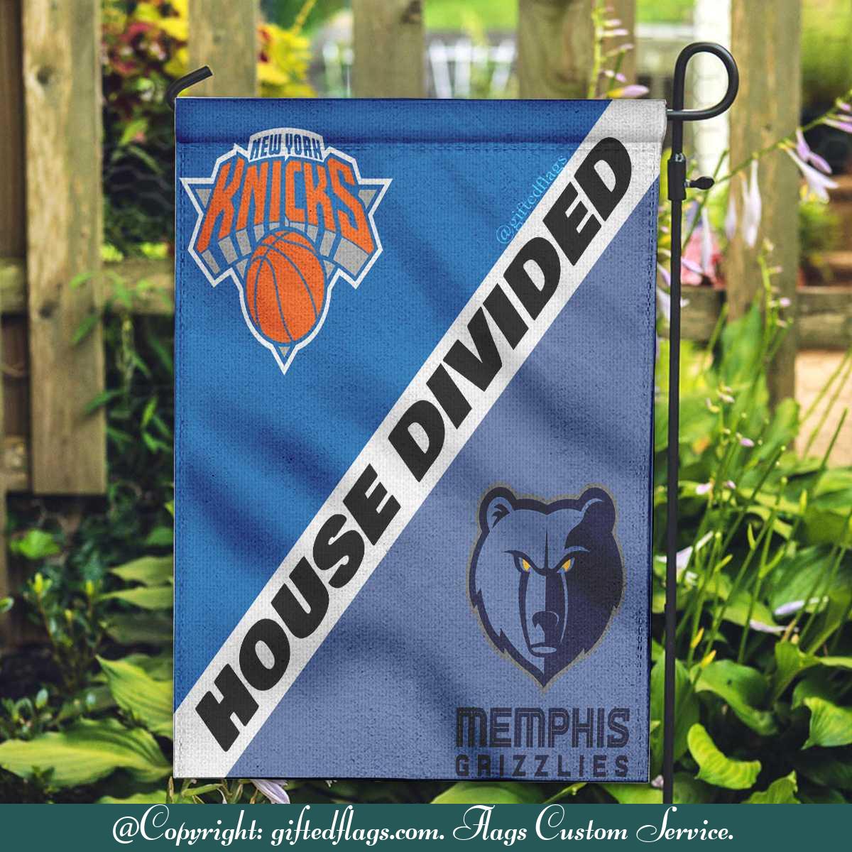 New York Knicks vs. Memphis Grizzlies House Divided Flag, Knicks House Divided Flag