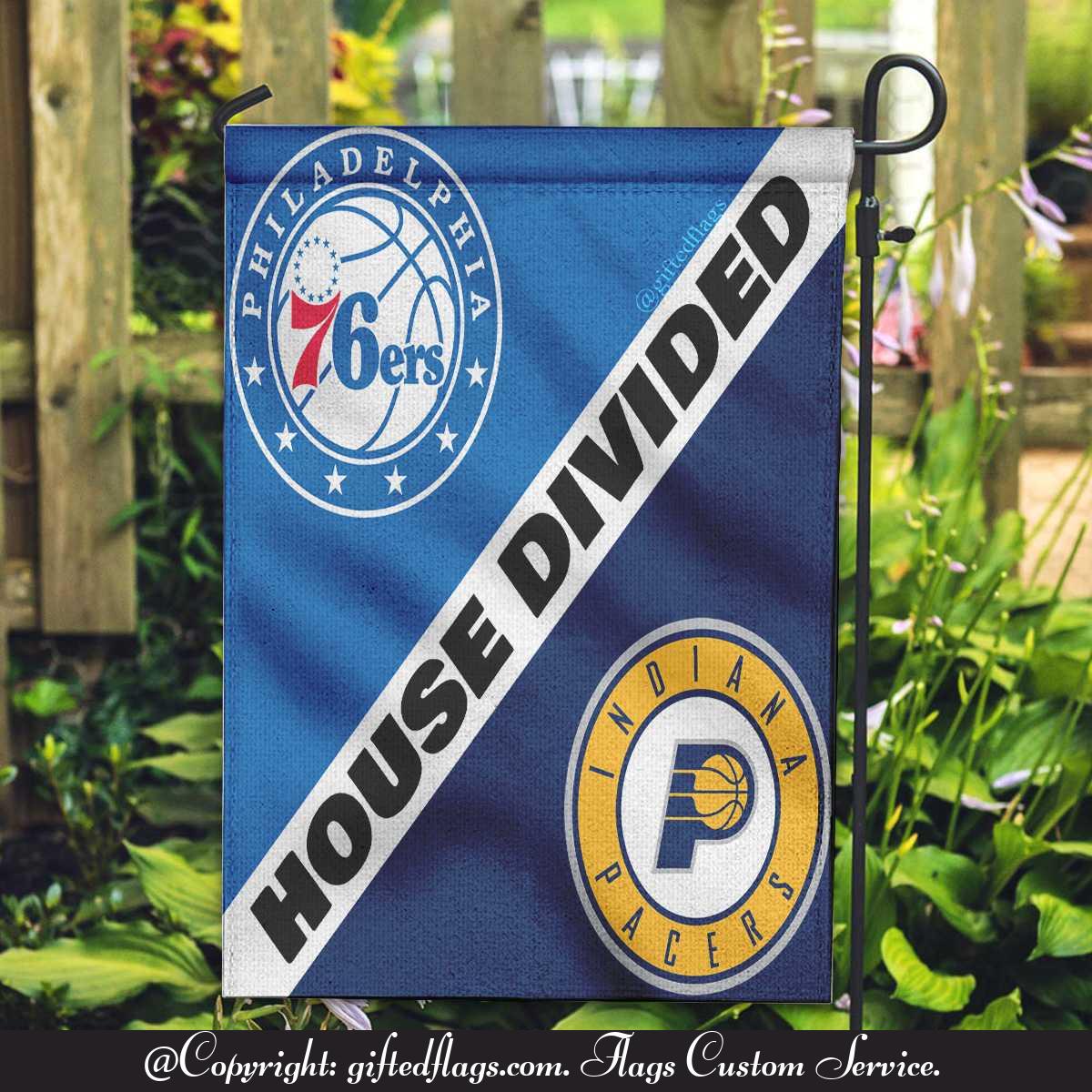 Philadelphia 76ers vs. Indiana Pacers House Divided Flag, 76ers House Divided Flag