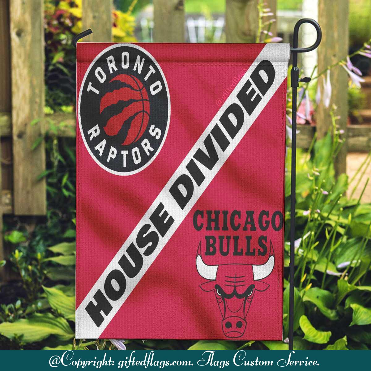 Toronto Raptors vs. Chicago Bulls House Divided Flag, Raptors House Divided Flag