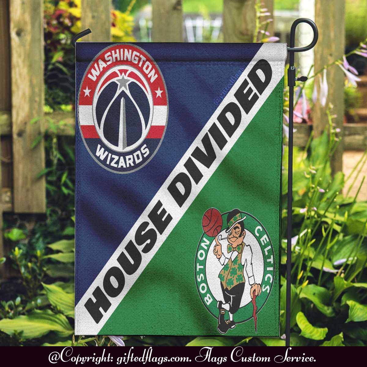 Washington Wizards vs. Boston Celtics House Divided Flag, Wizards House Divided Flag