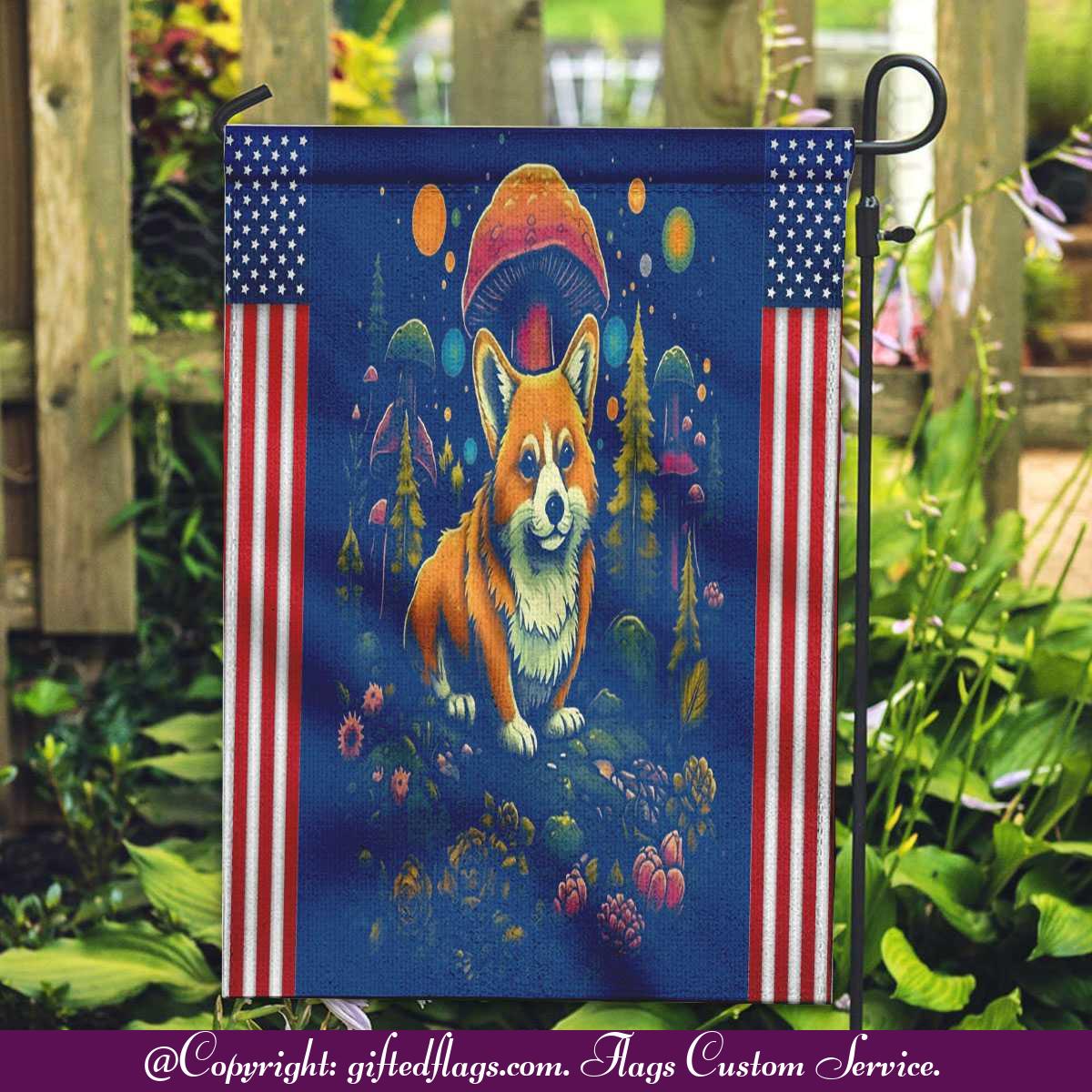 Corgi Dog Bubblegum Colorful Eggs Basket Hunting Easter Day Garden Flag, House Flag