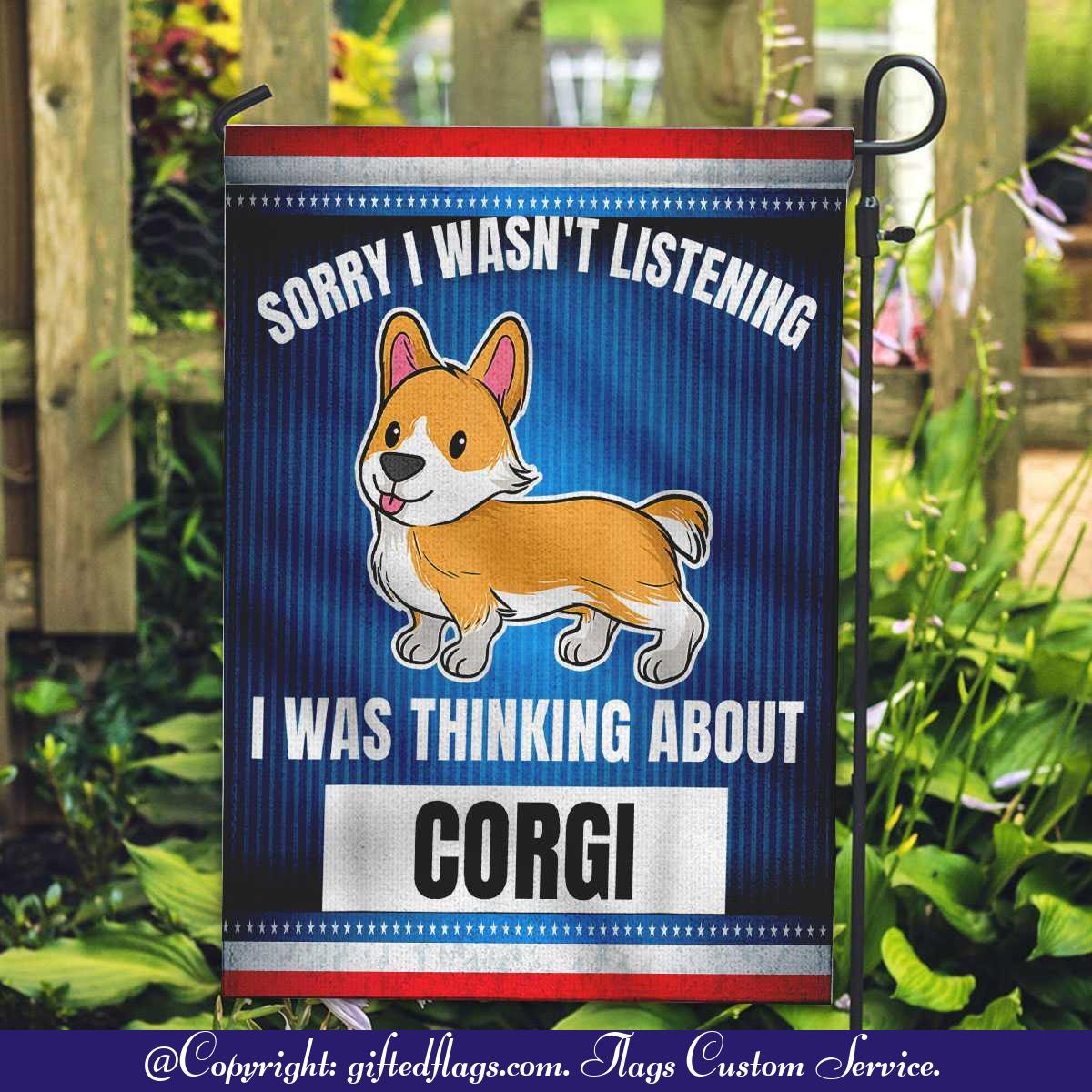 Corgi Sit Stay Read Funny Dog Reading Garden Flag, House Flag